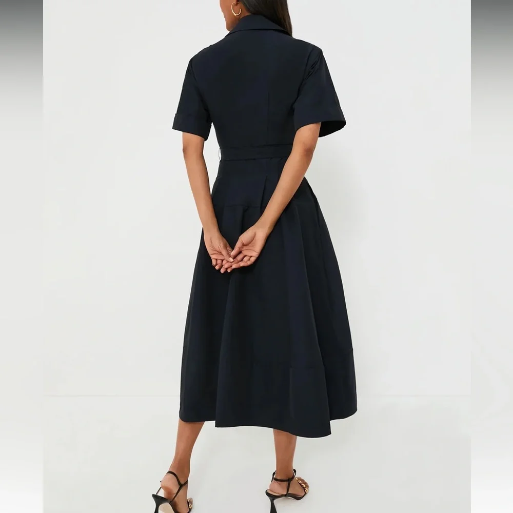 SIMKHAI
Midnight Deanna Short Sleeve Belted Midi Dress - Picture 4 of 14